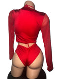 RED THREE PIECE LONG-SLEEVE