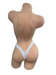 WHITE RHINESTONE AB SILVER TWO PIECE