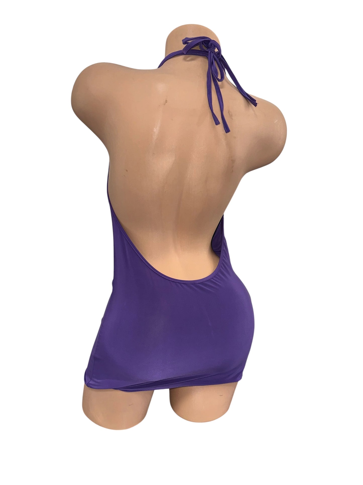 PURPLE DRAPE DRESS