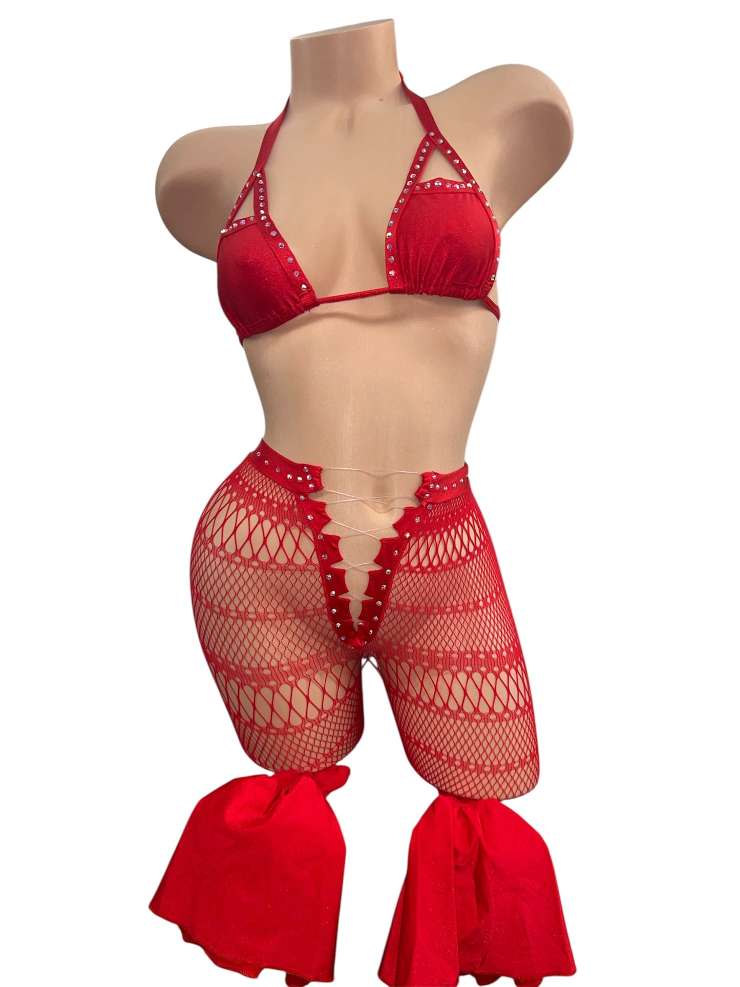 RED TWO PIECE PANTS SET