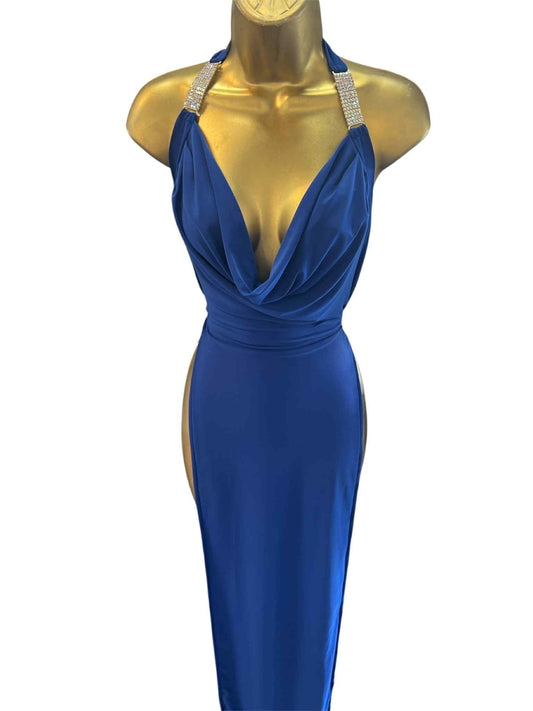 BLUE GOWN WITH SLITS