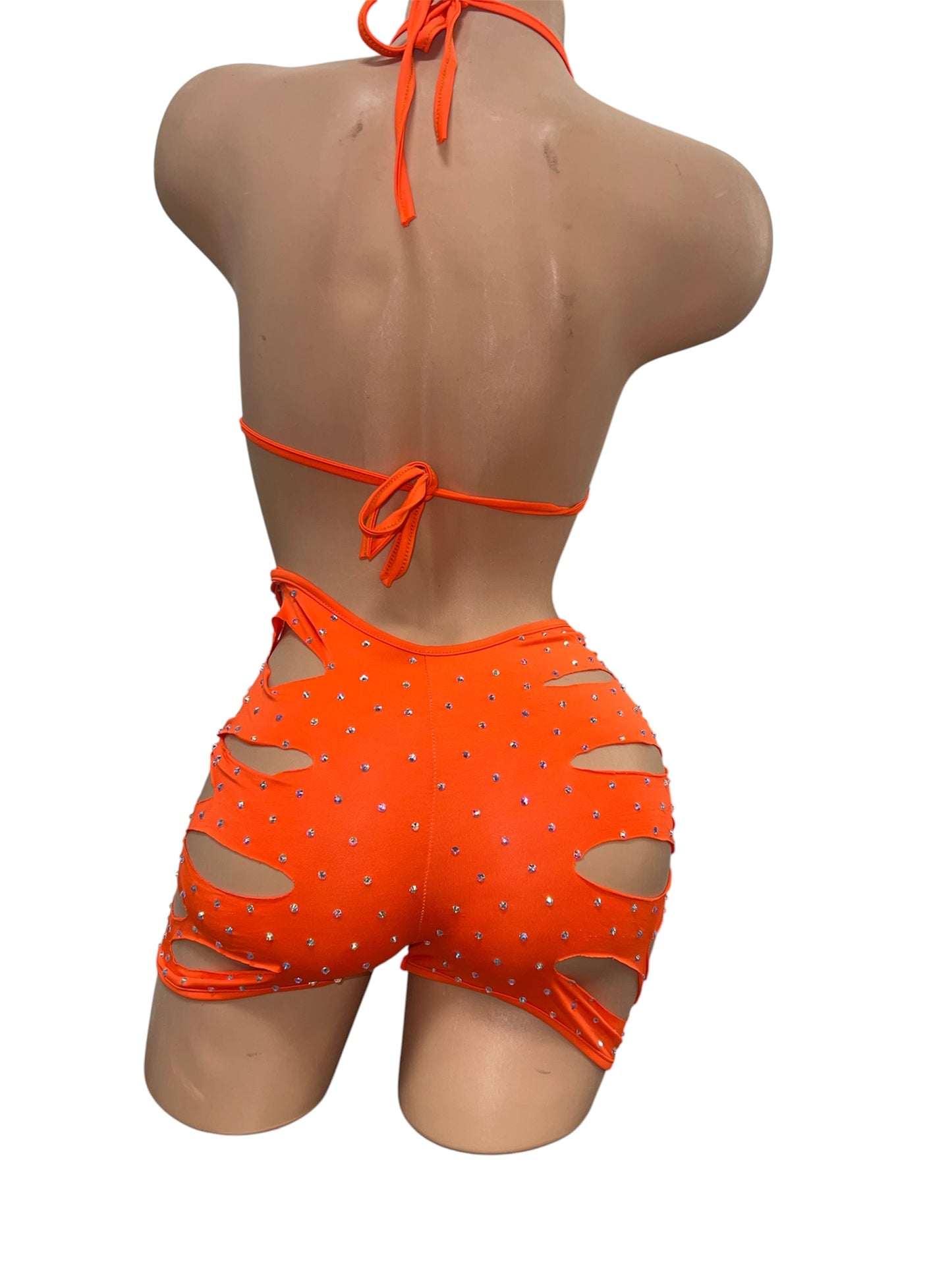 ORANGE SHORTS SET