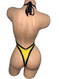 YELLOW AND BLACK BODYSUIT