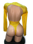 YELLOW CUT-OUT BODYSUIT