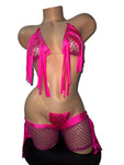 PINK FOUR PIECE SET WITH GARTERS