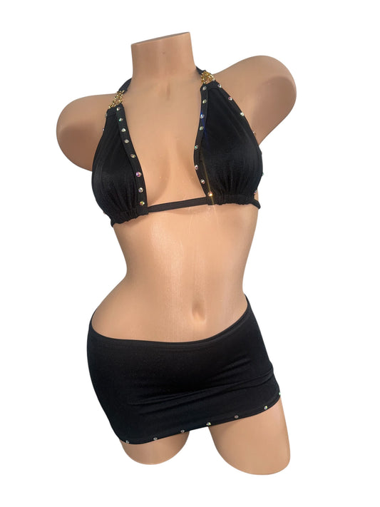BLACK SKIRT SET