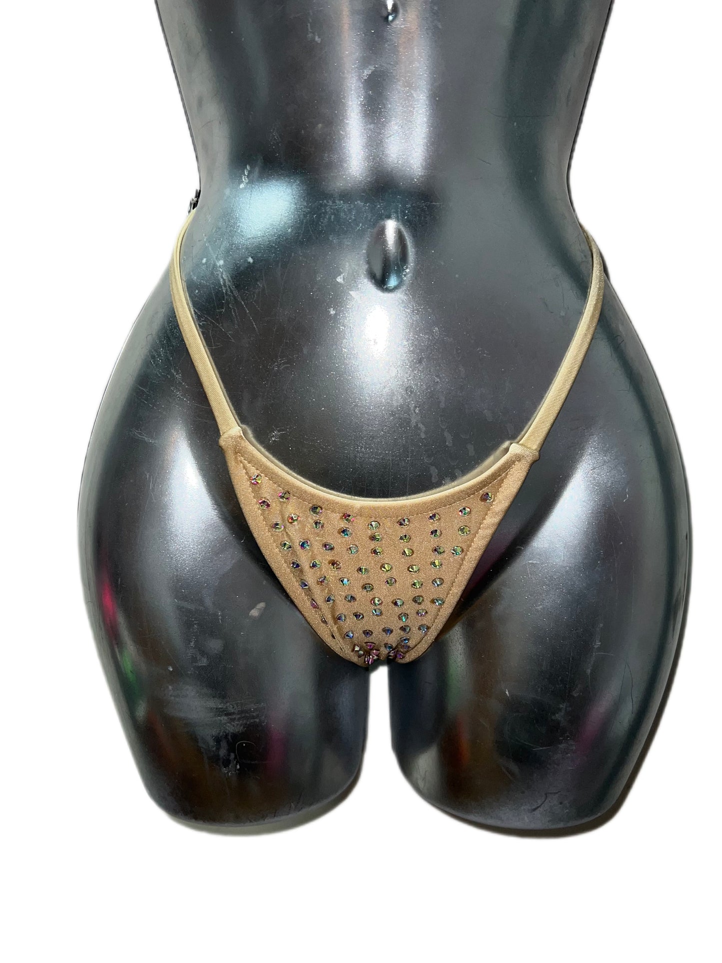 NUDE T-BAR THONG WITH RHINESTONES