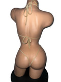 NUDE RHINESTONE TWO PIECE