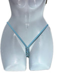 BABY BLUE T-BAR THONG WITH RHINESTONES