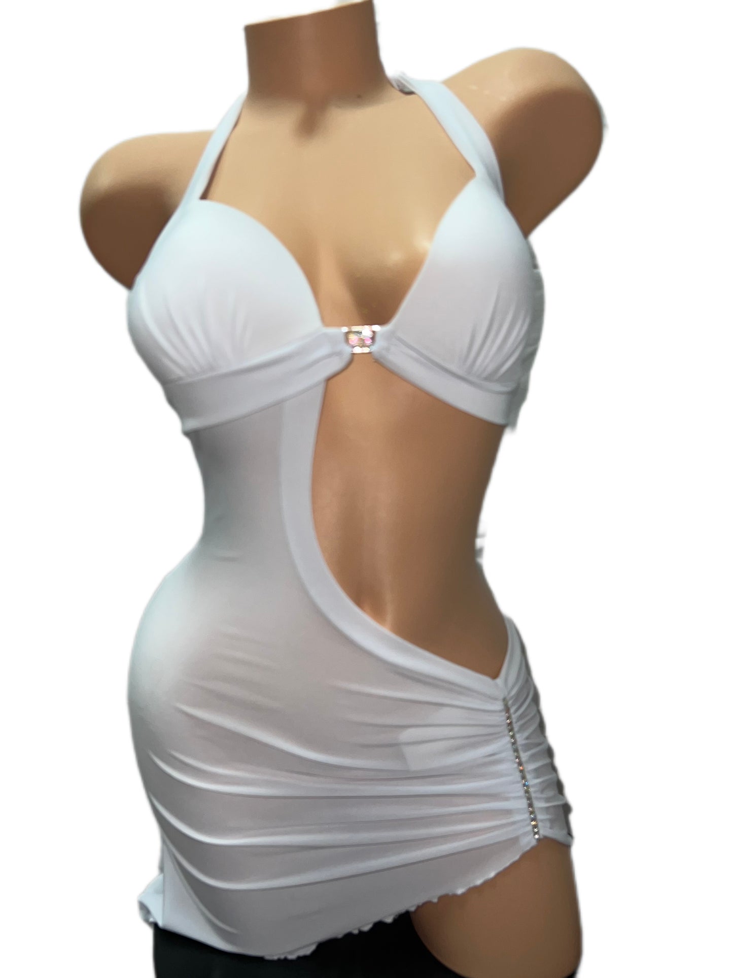 WHITE CUT-OUT DRESS