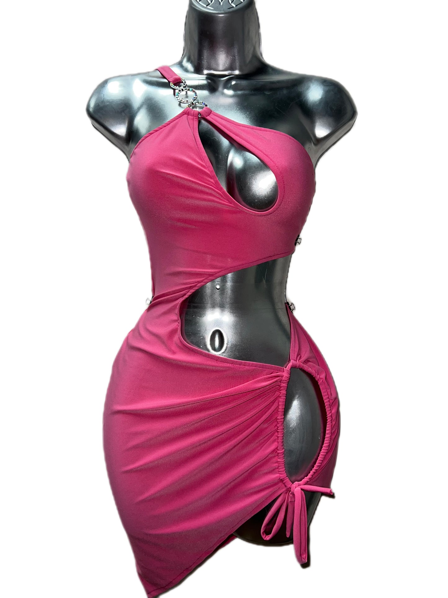 PINK DRESS WITH CUT-OUT