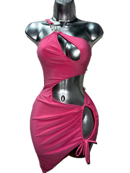 PINK DRESS WITH CUT-OUT