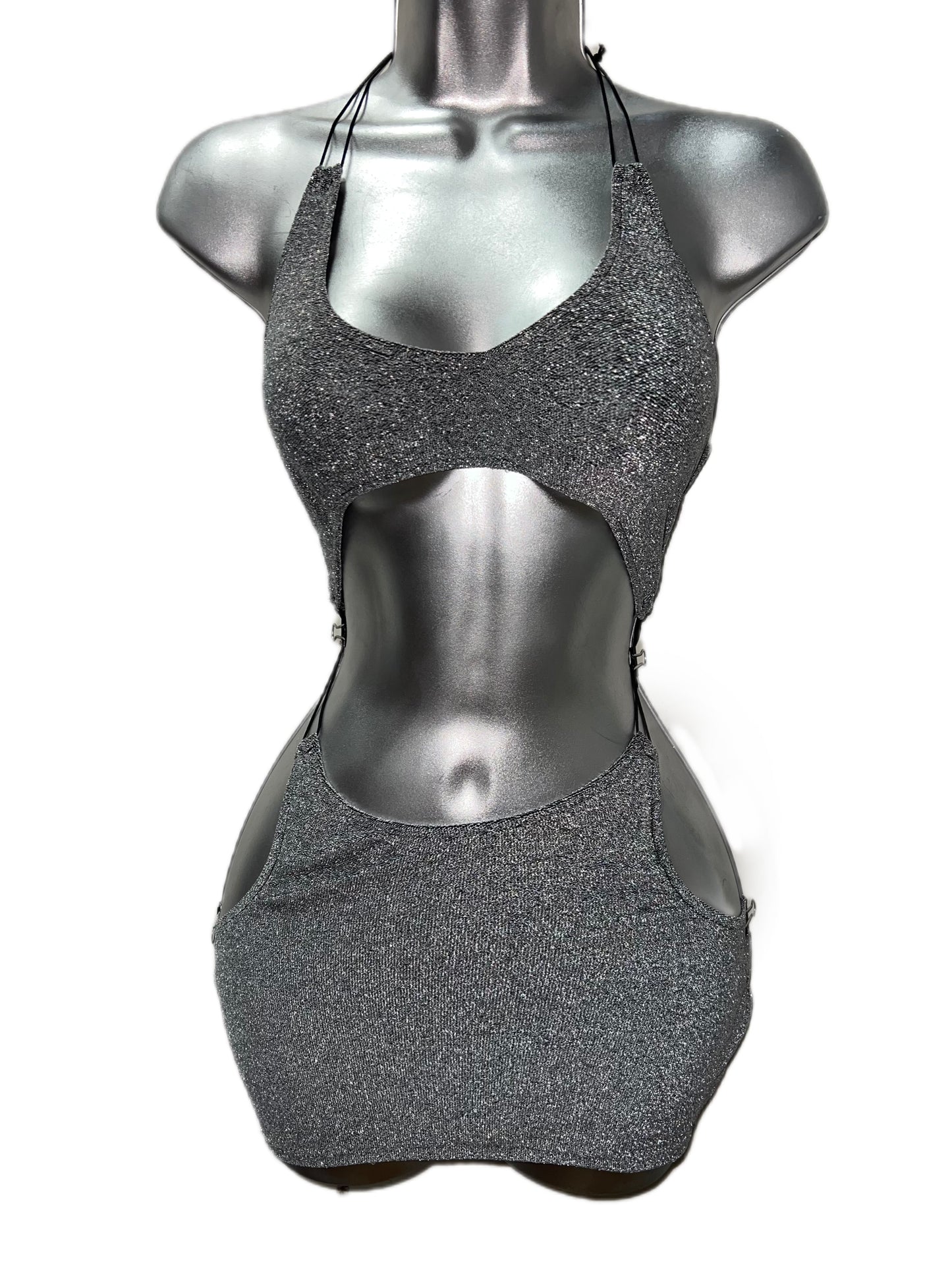 SILVER CUT-OUT DRESS