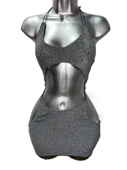 SILVER CUT-OUT DRESS