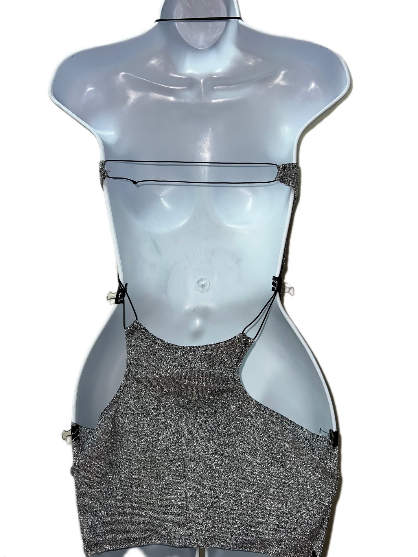 SILVER CUT-OUT DRESS