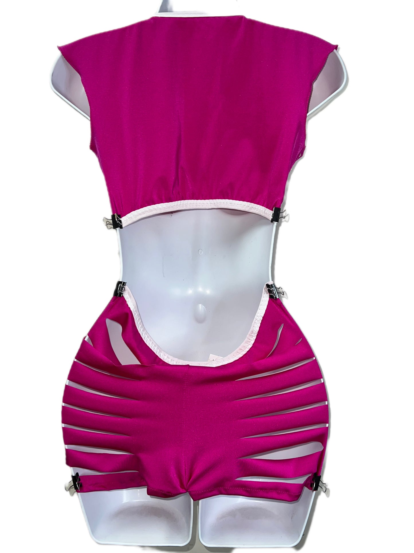 PINK SHORTS SET WITH TIE TOP