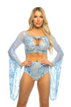JR171 - Fishnet/Mesh Sequin Flair Sleeve Top