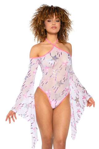 JR177 - Sequin Mesh Bodysuit
