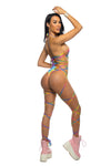 JR207 - Rainbow Heart Leg-Wrap Bodysuit