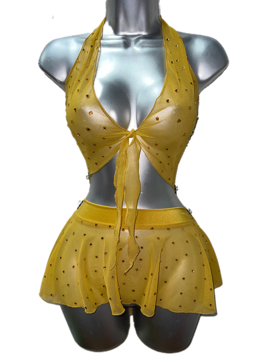 GOLD SKIRT SET