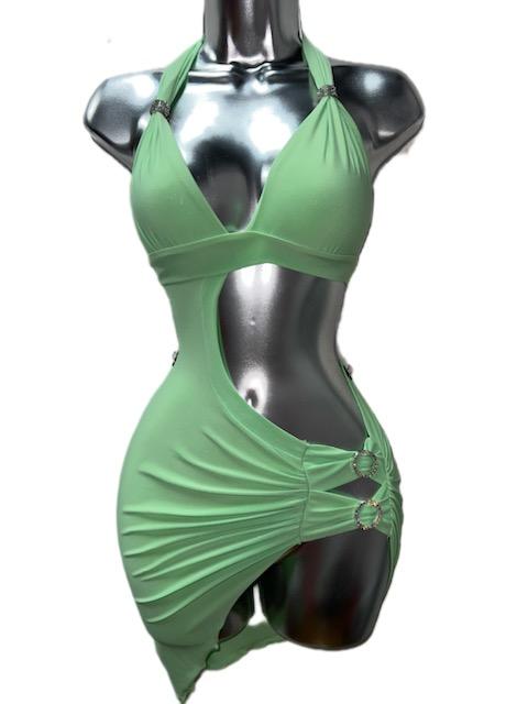 MINT GREEN CUT-OUT DRESS