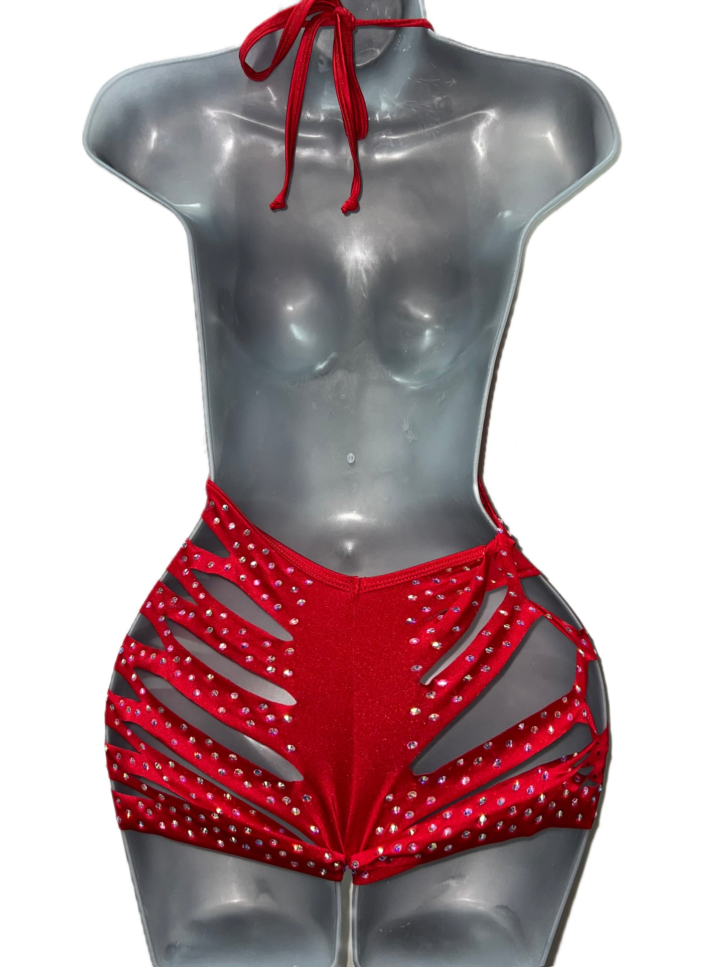 RED ONE PIECE SHORTS