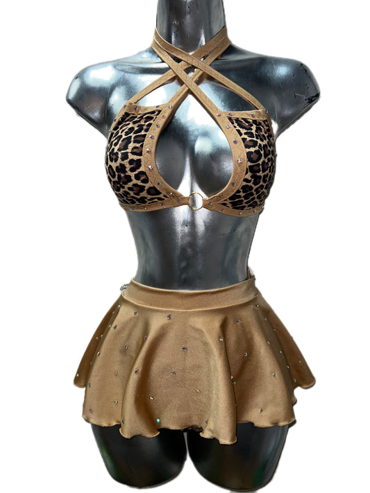 CHEETAH SKIRT SET