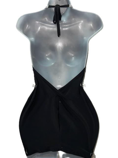 BLACK SCOOP DRESS
