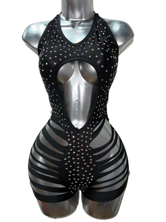 BLACK ONE PIECE SHORTS