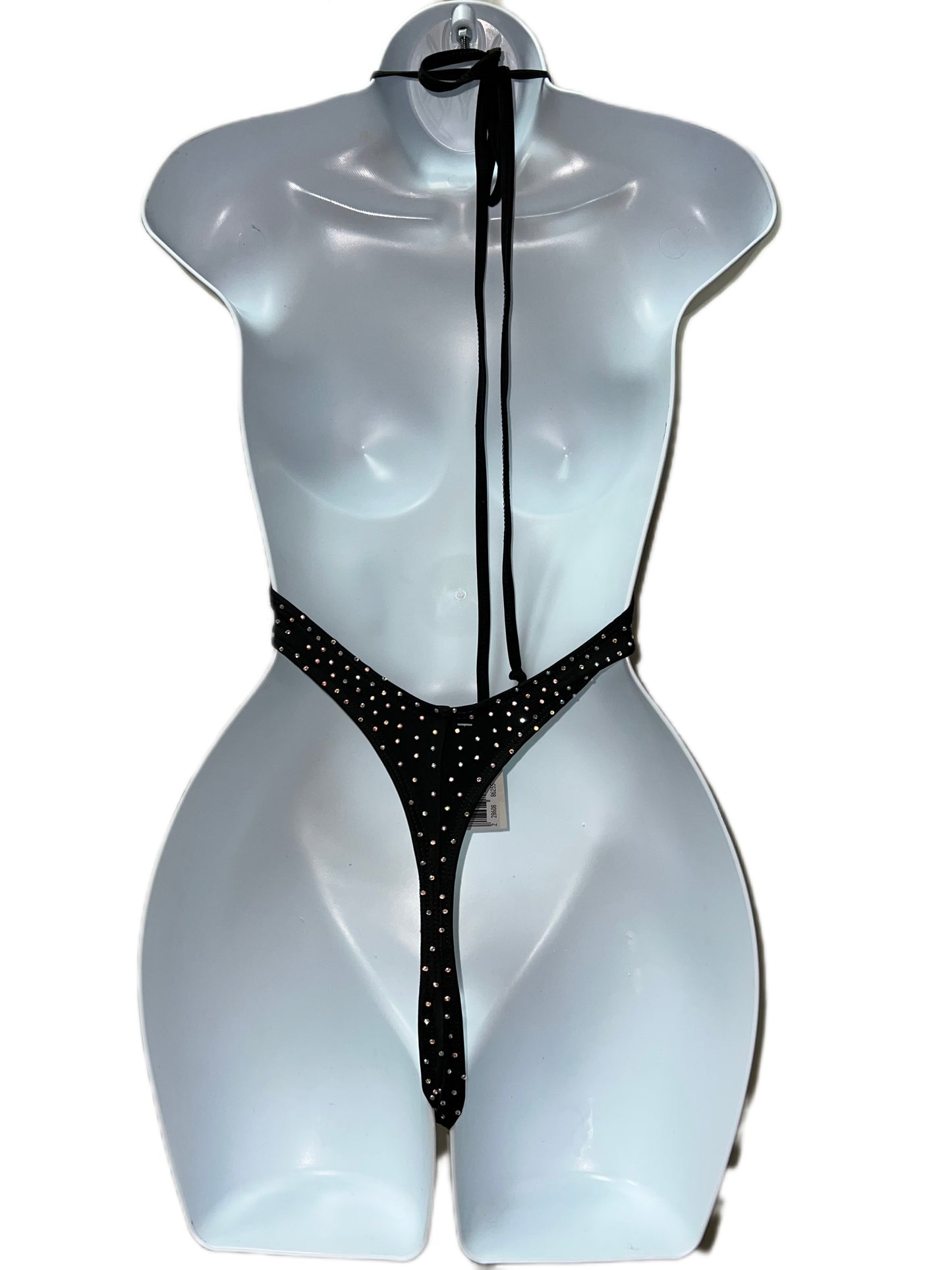 BLACK BODYSUIT WITH CHAINS