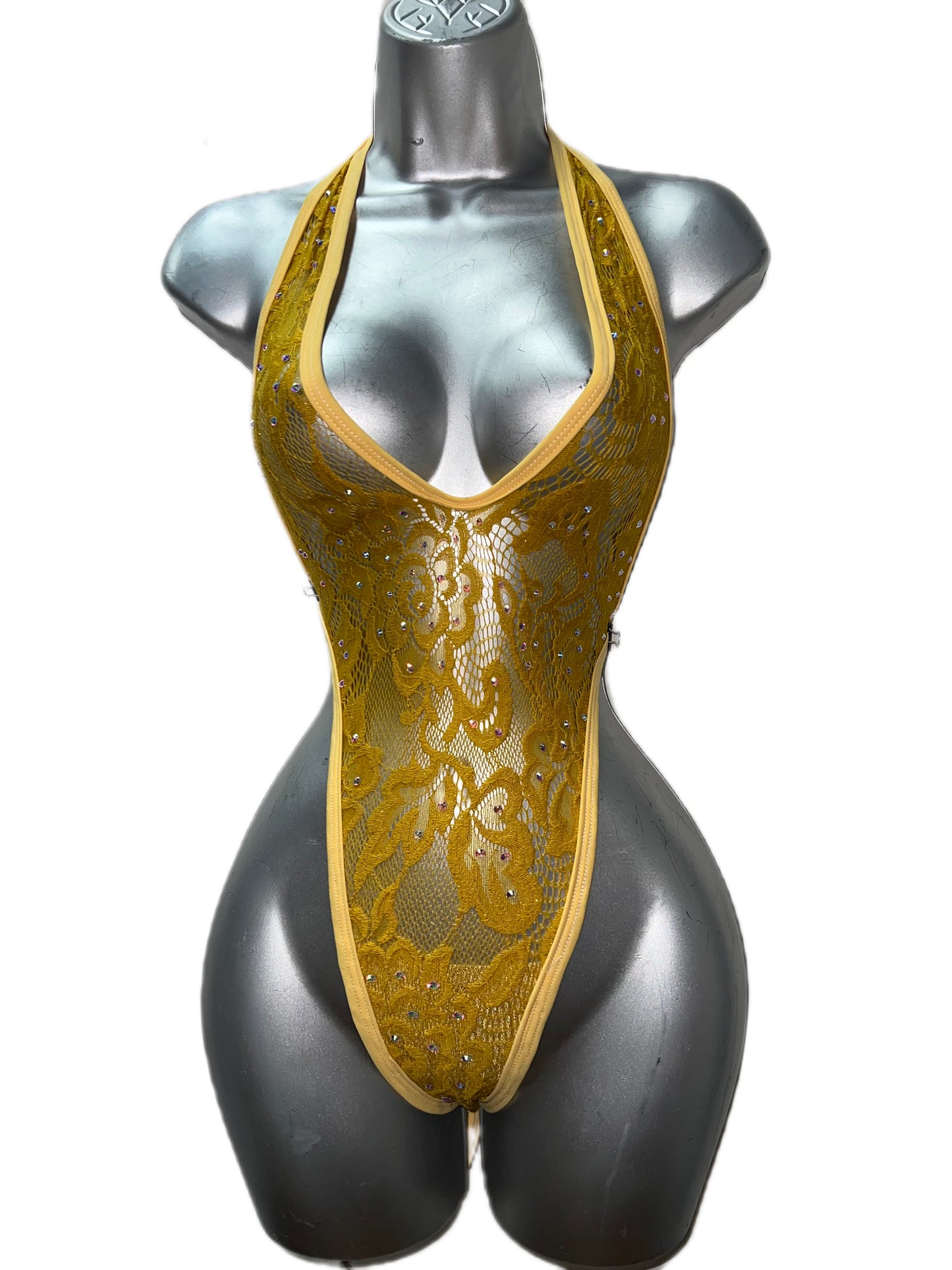 YELLOW LACE BODYSUIT