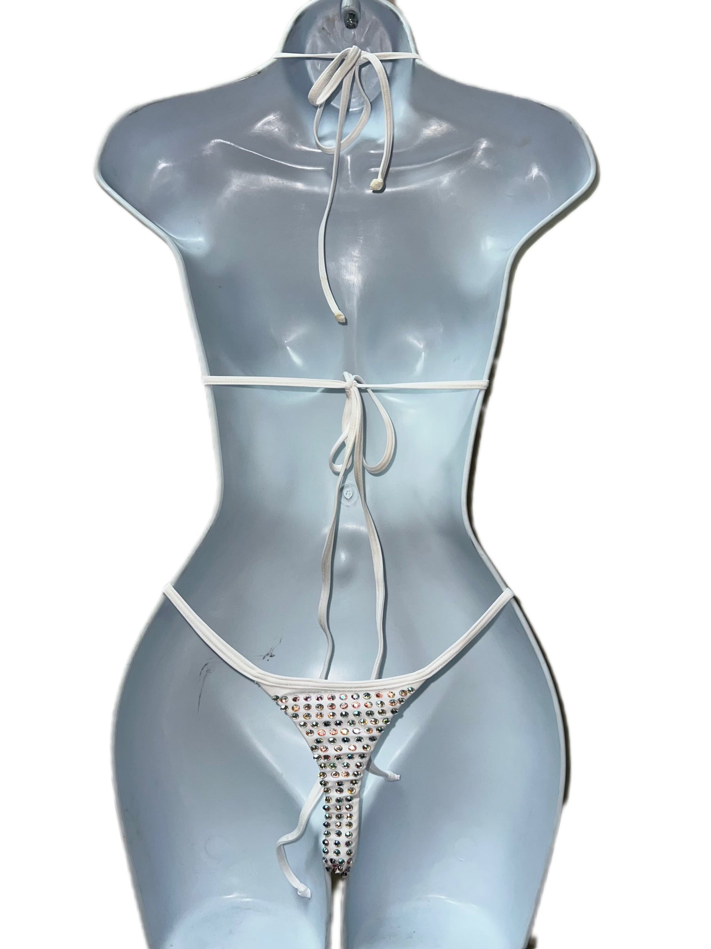 WHITE TWO PIECE WITH RHINESTONES