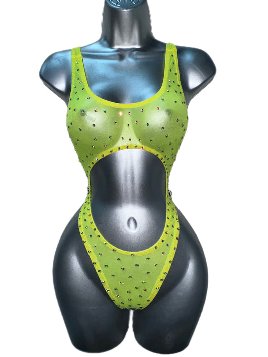 YELLOW MESH ONE PIECE