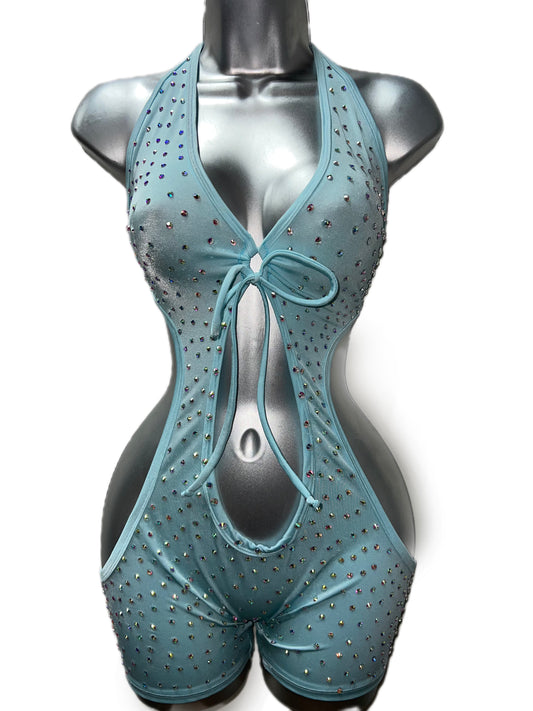 BABY BLUE SHORTS ONE PIECE