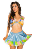 JR235 - Faux Fur Top & Circle Skirt Set