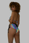 JR194 - Reflective Lace-Up High-Waist Short