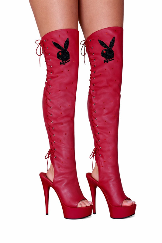 BUNNY RHINESTONE THIGH HIGH BOOT