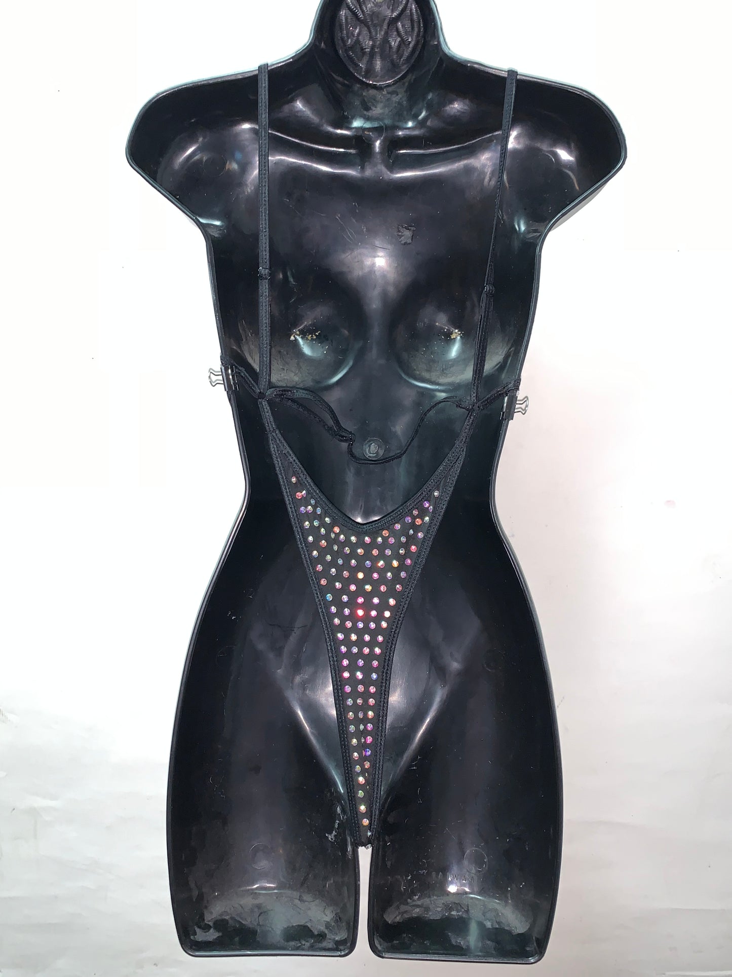 BLACK RHINESTONE BODYSUIT