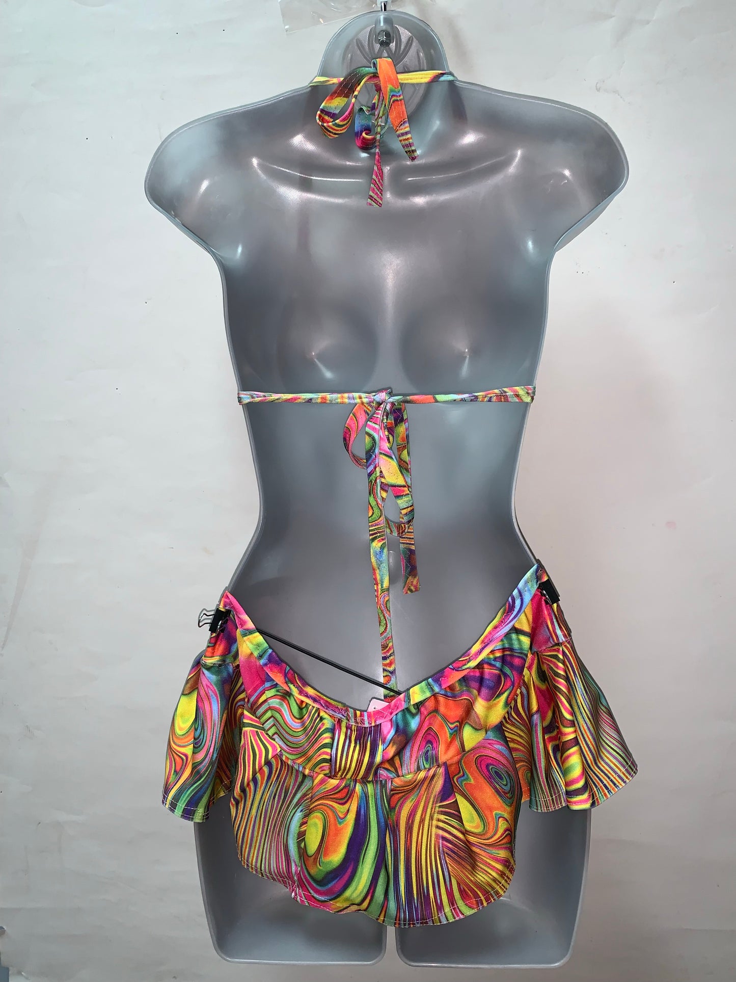 RHINESTONE FRINGE SKIRT SET