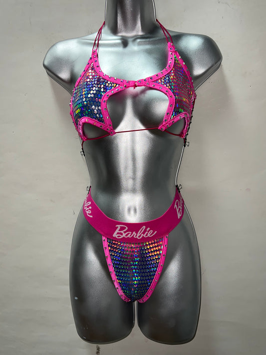 Two Piece Star Top Thong Set