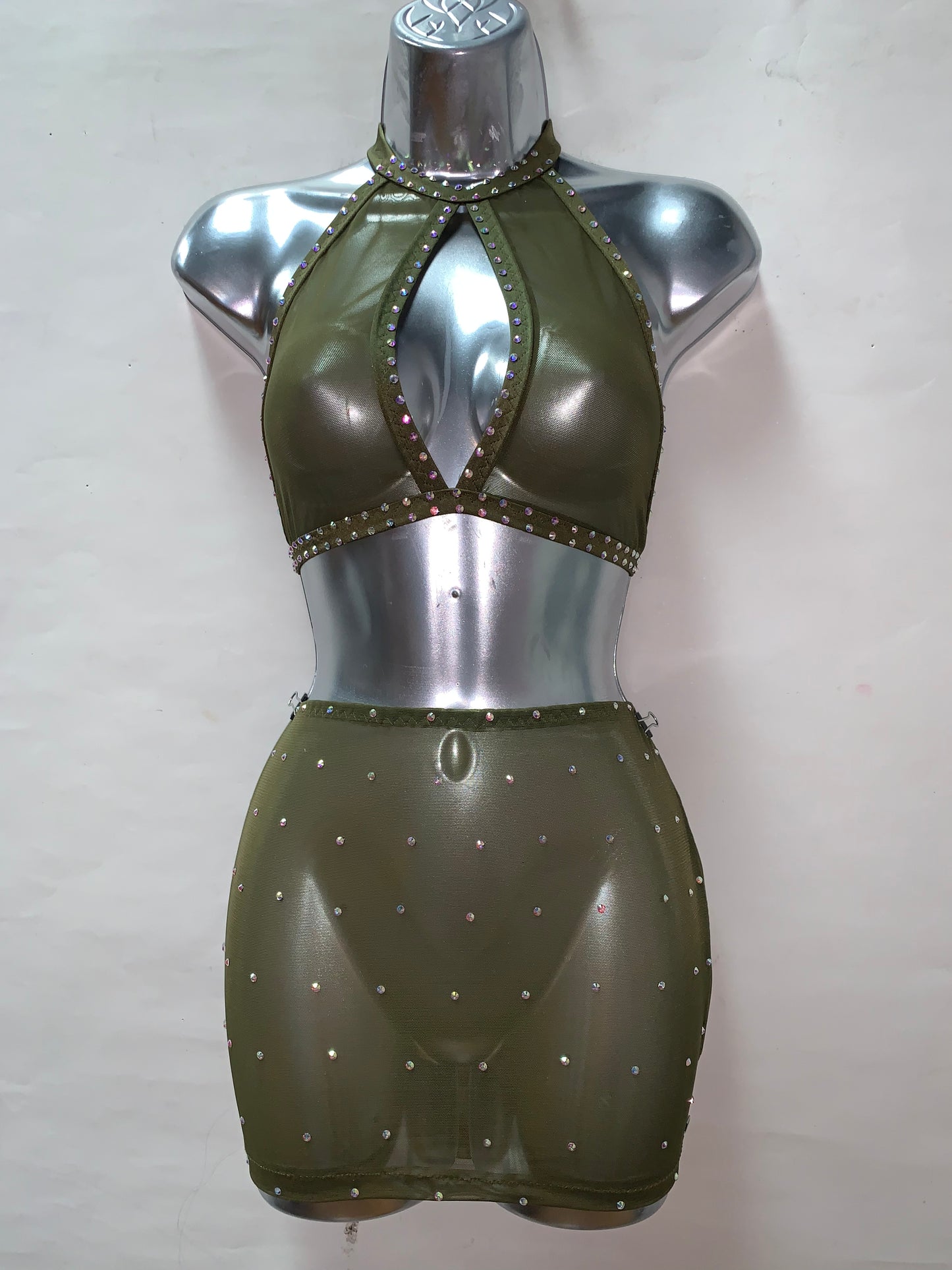 OLIVE GREEN SKIRT SET