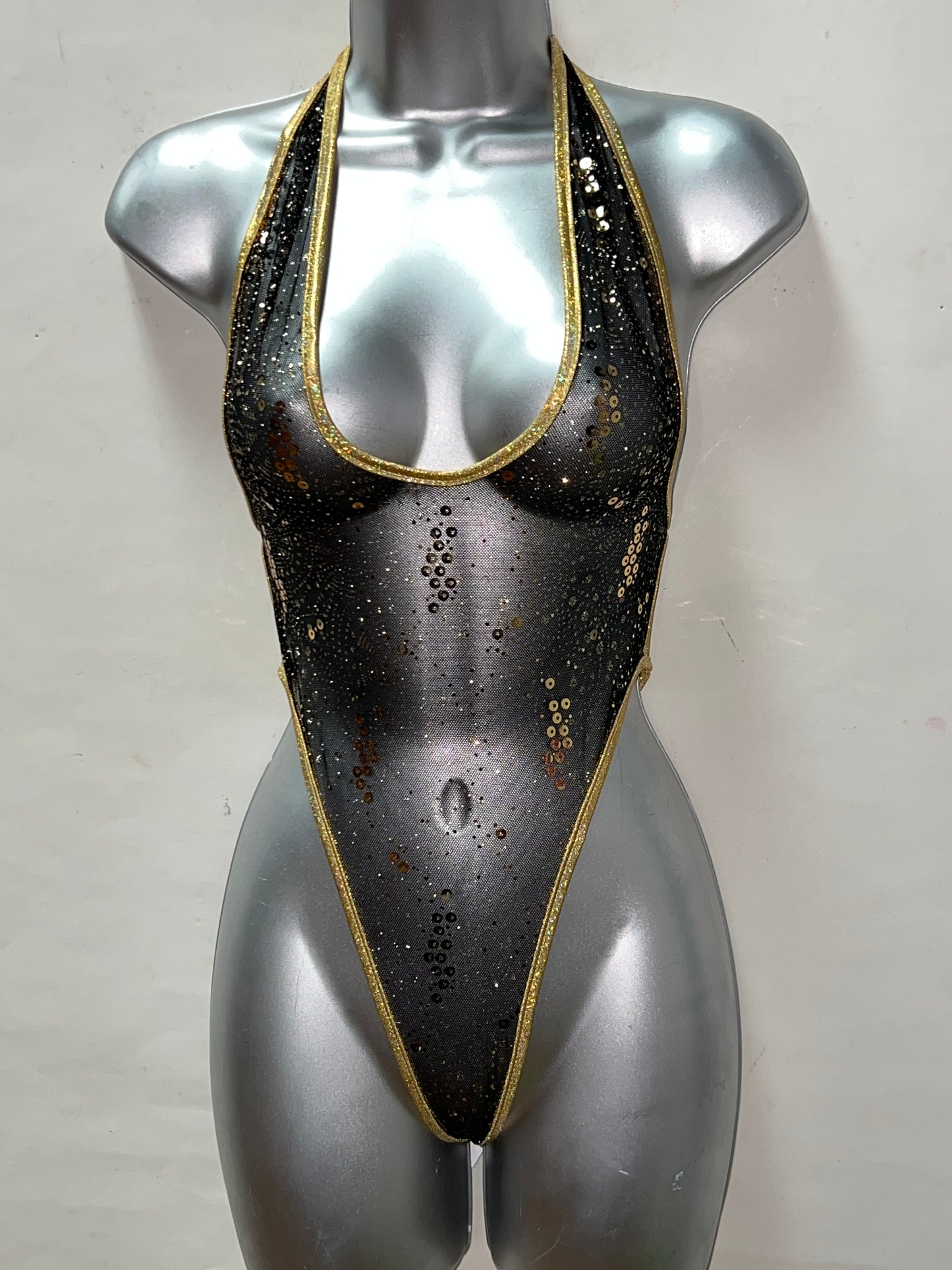 One Piece Mesh Sequin Ensemble