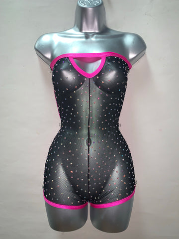BLACK AND PINK ONE PIECE