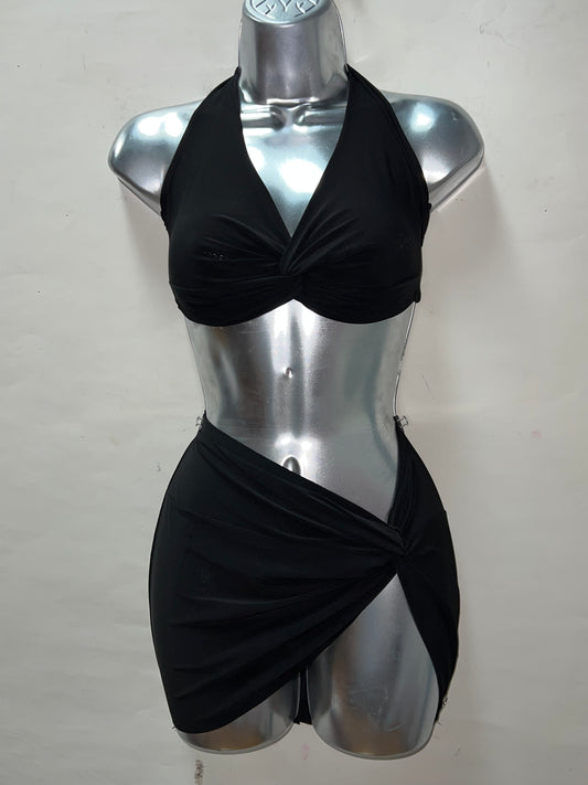 Two Piece Blk Skirt Set