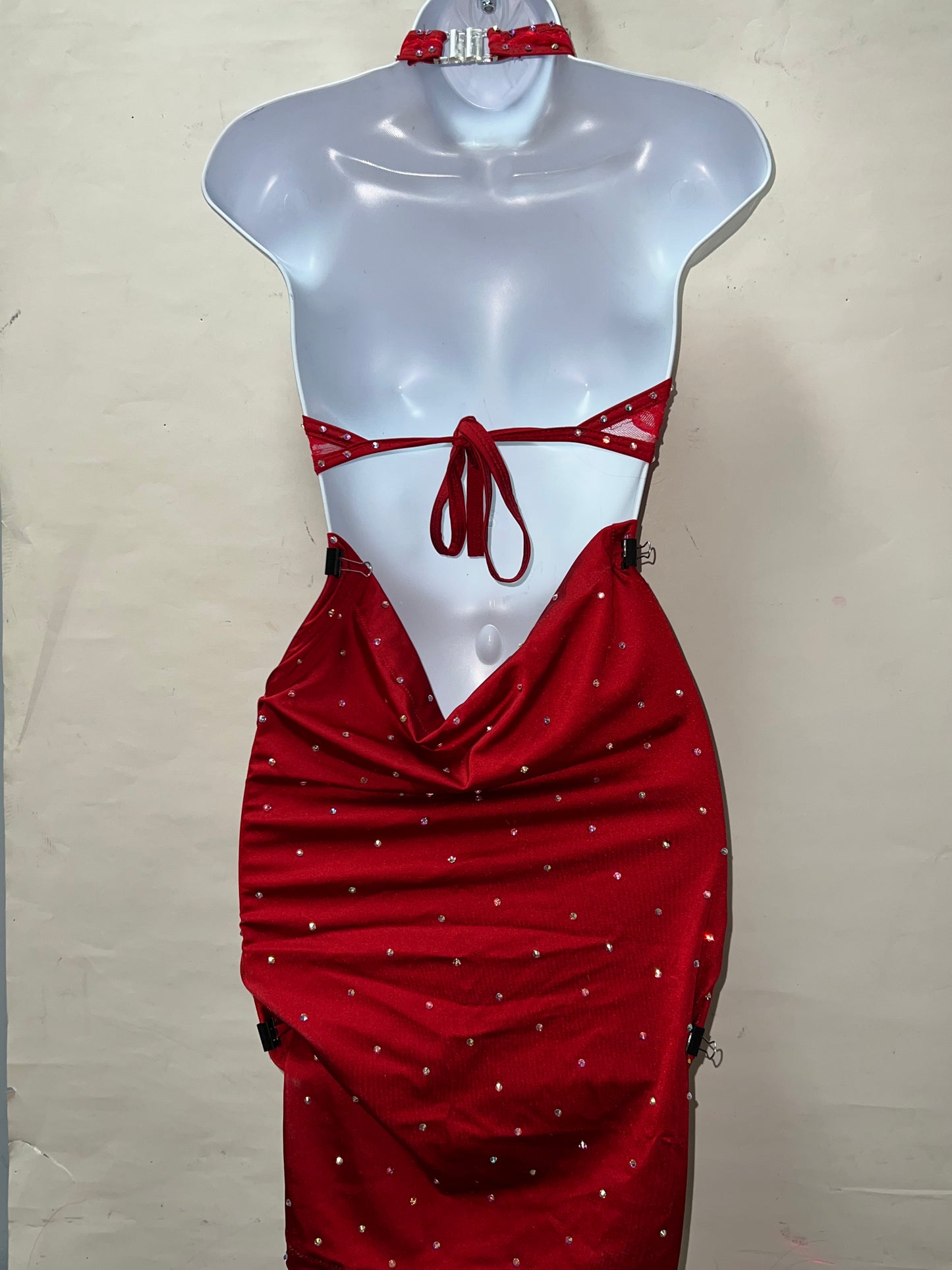 Two Piece Red Skirt Set