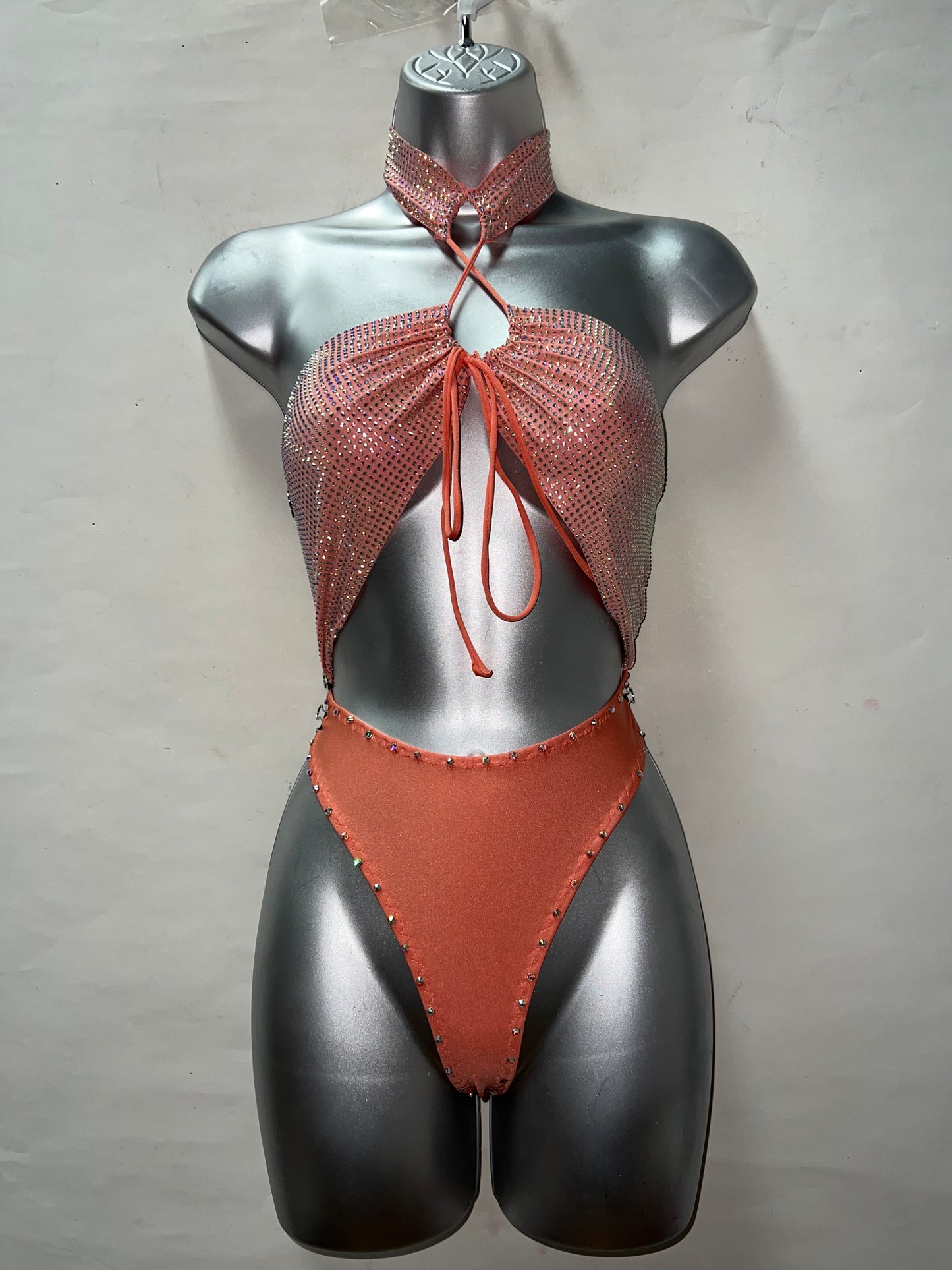 Two Piece Peach Short Set