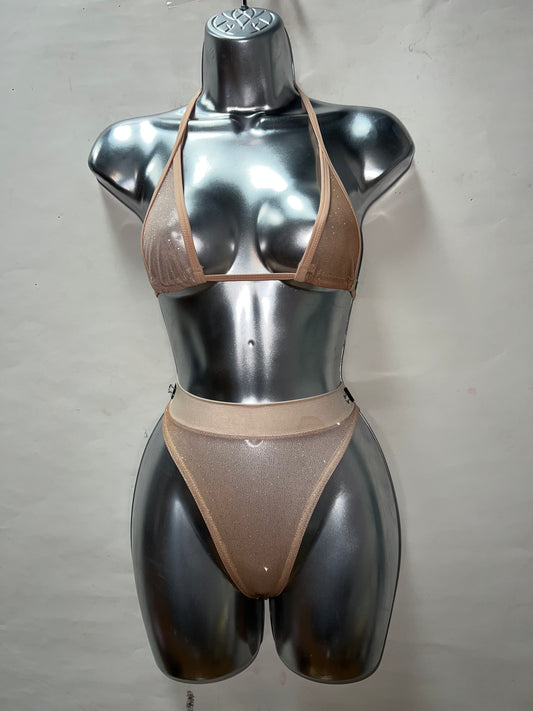 Two Piece Nude Short Set