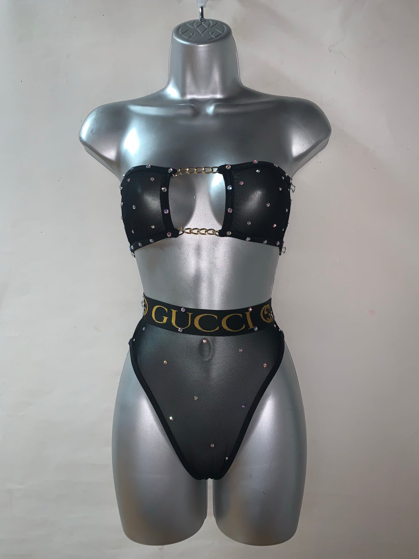 Two Piece Rhinestone Short Set