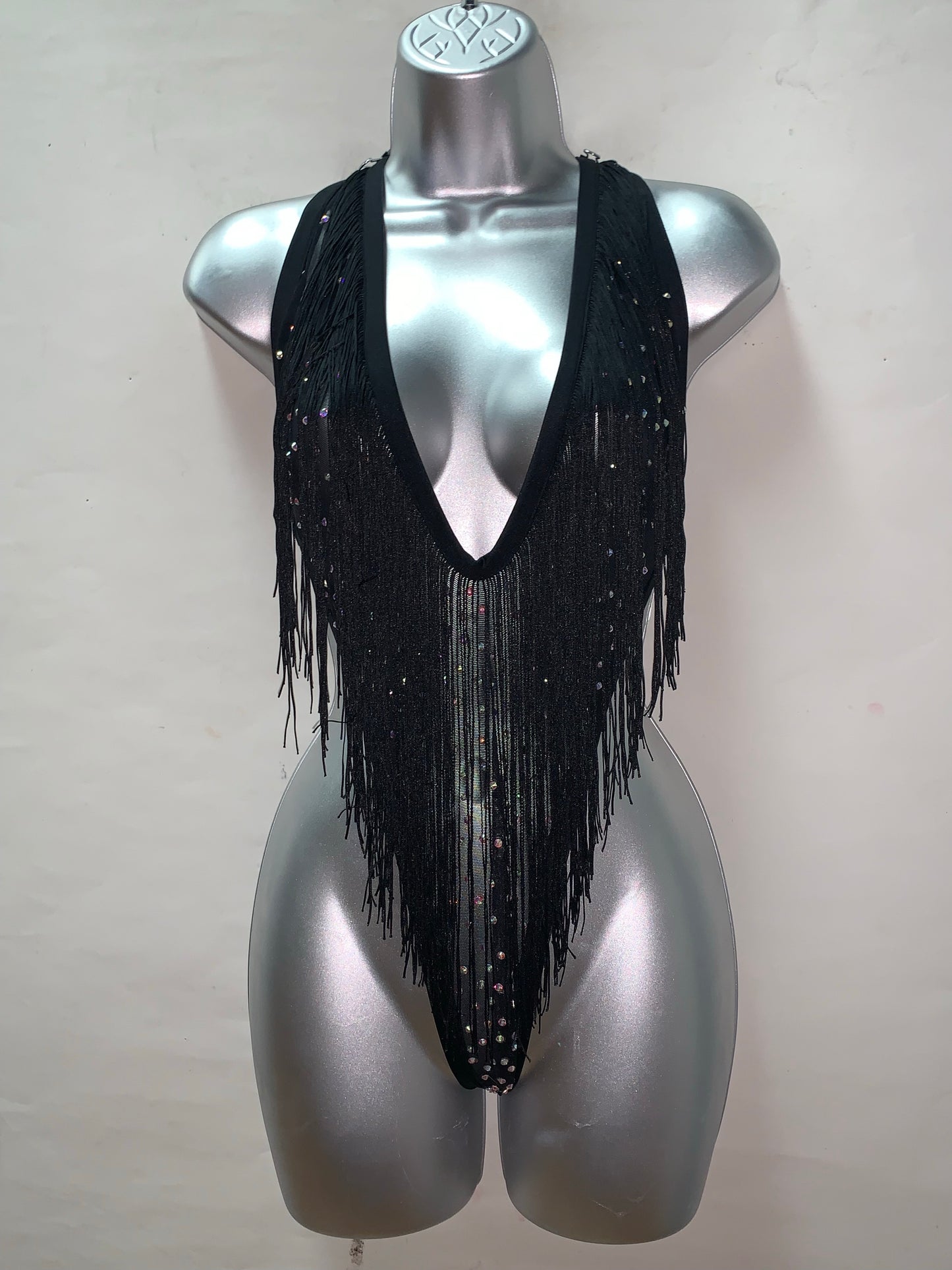 BLACK FRINGE ONE PIECE