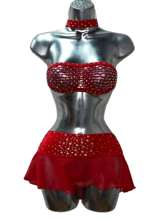 RED SKIRT SET